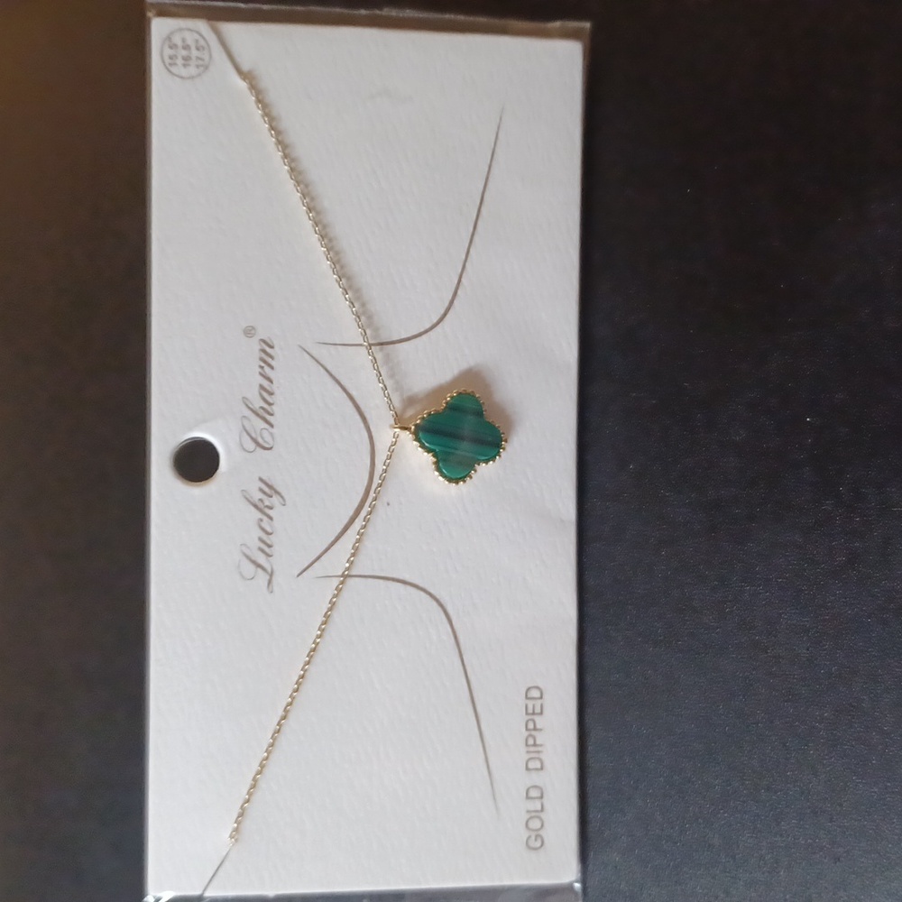 2/$10 NEW Gold Dipped Adjustable Clover Necklace